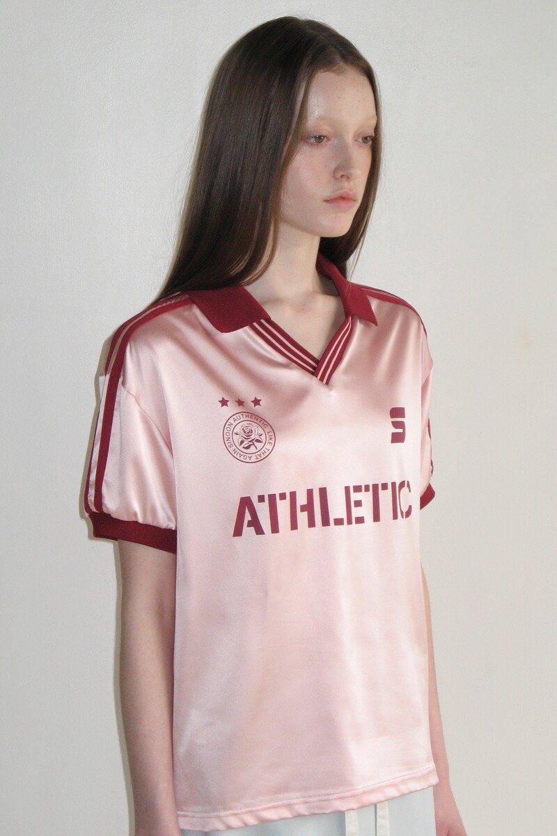 SINOON시눈]SPORTY TRACK HALF SLEEVE SHIRTS (PINK)